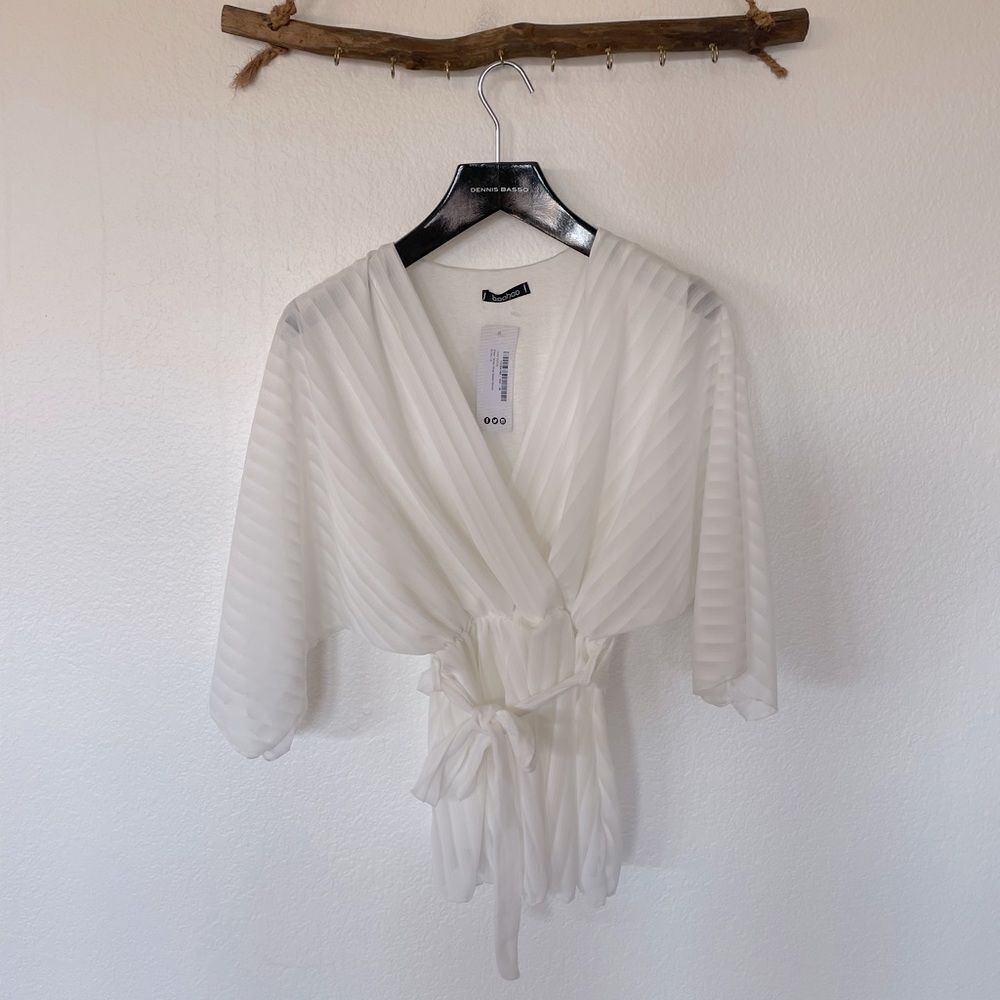 White striped wrap top - Picture 3 of 4